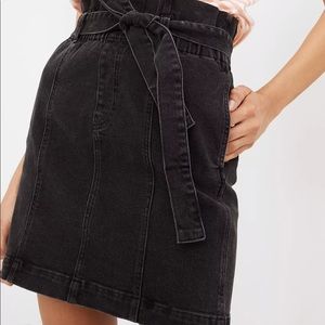 Madewell Stretch Denim Paperbag Mini Skirt in Lunar Wash Size M